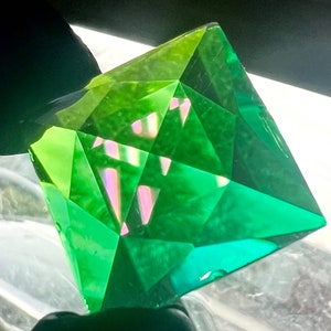 1”x 1” Square  Dichroic German Faceted Jewel  Rainbow Bevel Gem Stained Glass