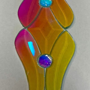 Dichroic Cluster 3 &quot;x 9&quot; Regenbogen Abschrägung Glasjuwel Edelstein Glasmalerei