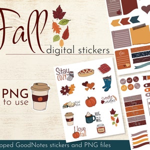 Goodnotes Aufkleber, Herbst GoodNotes, Digitale Planung, Digitaler Planer, Digitale Sticker, Goodnotes Icons, Herbst Icons, Herbst Sticker