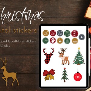 Christmas Stickers, Planner Stickers, Pre-cropped, Goodnotes, PNG, Christmas Goodnotes Stickers, Christmas Digital Planner Stickers