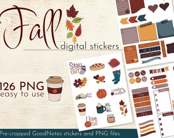 Goodnotes stickers, Herfst GoodNotes, Digitale planning, Digitale Planner, Digitale Stickers, Goodnotes Icons, Herfst Iconen, Herfst Stickers