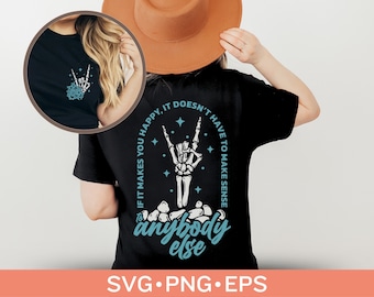 Skeleton Hand Positive Affirmation Self care SVG PNG EPS (Digital Download)