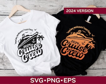 Cruise Crew 2024 Svg and Png digital files perfect for group cruise shirt, Family vacation trip Svg Png, Cruising Svg