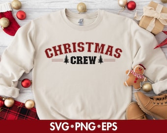 Christmas Crew Varsity Svg Png, Family Holiday Matching Shirt, Merry and Bright Svg Png for sweater, Xmas Teacher SVG