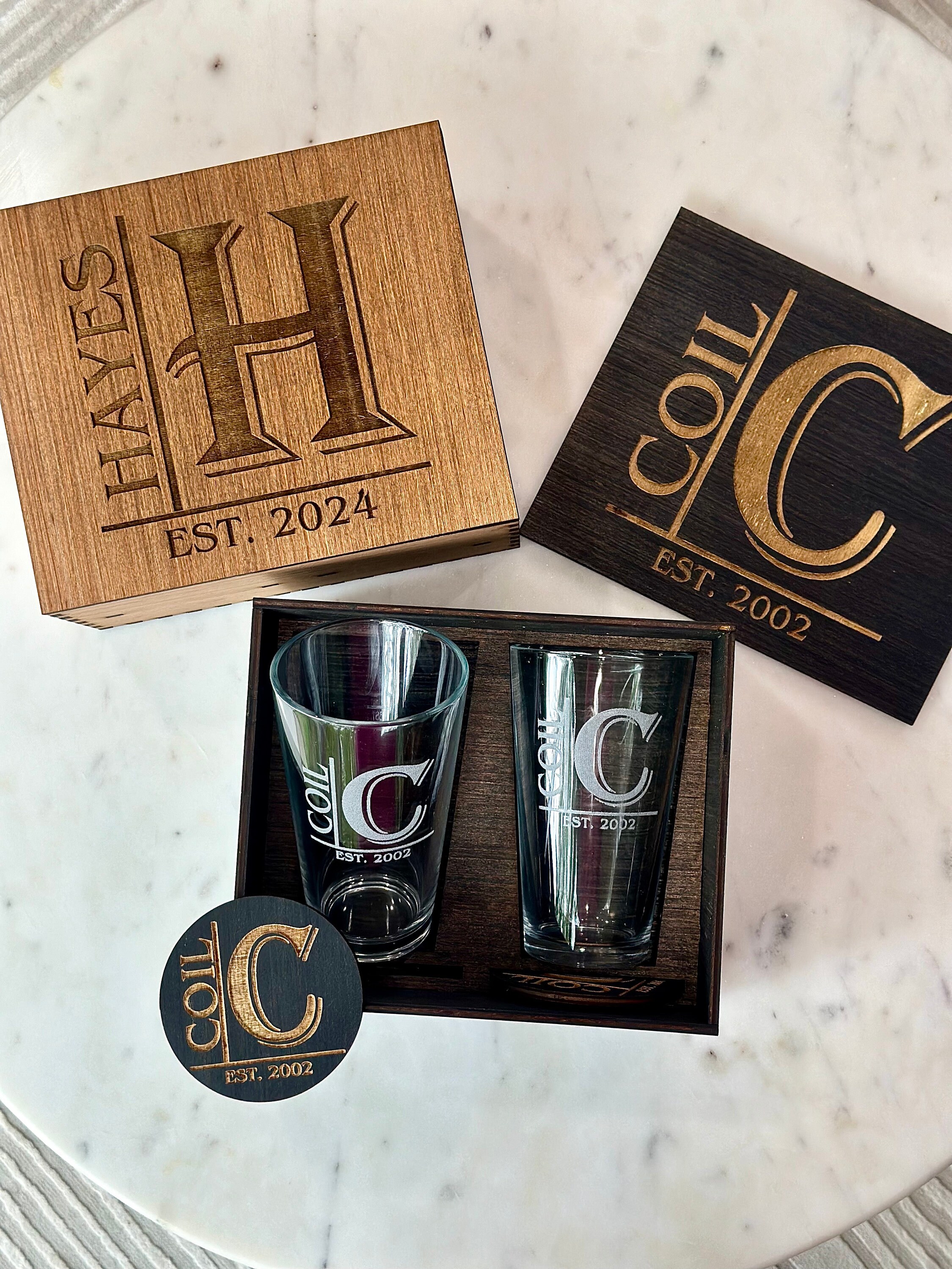 Personalised Pint Glass and Coaster - Etsy