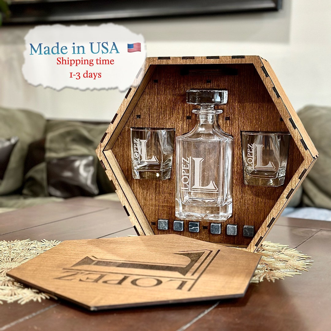 Whiskey Decanter Set Personalized, Gifts for Him, Valentines Day Gift ...