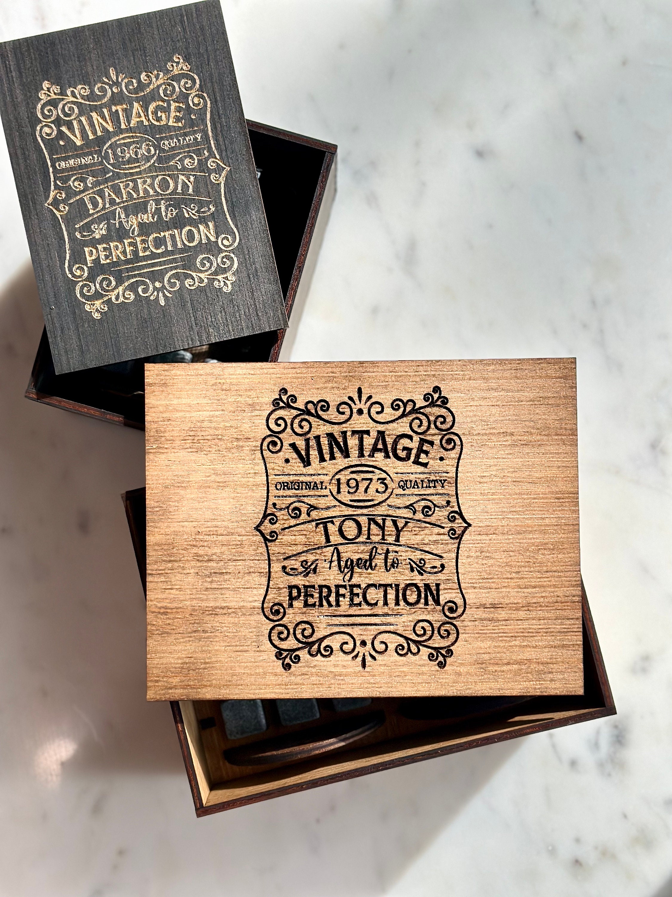 30th 40th 50th 60th 70th Birthday Gift,Any Year Personalized Etched Limited Edition Glass, Aged to Perfection Bourbon Double Rocks