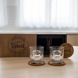 Personalized Engraved Whiskey Glass: Aged To Perfection Birthday Gift image 4