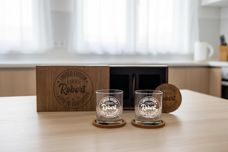 Personalized Engraved Whiskey Glass: Aged To Perfection Birthday Gift image 4