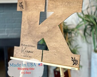 Personalized Engraved Wood Letter Guest Book alternative/ Wedding Sign/ Wedding Guest Book/ Wedding Shower Sign/ wedding guest alternative