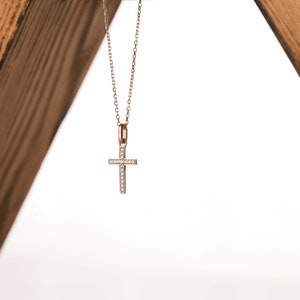 14K Solid Gold  Cross Necklace  Christmas Gift for Mom 925K Silver Cross Necklace Jewelry Religious Jewelry Birthday Gift for Her