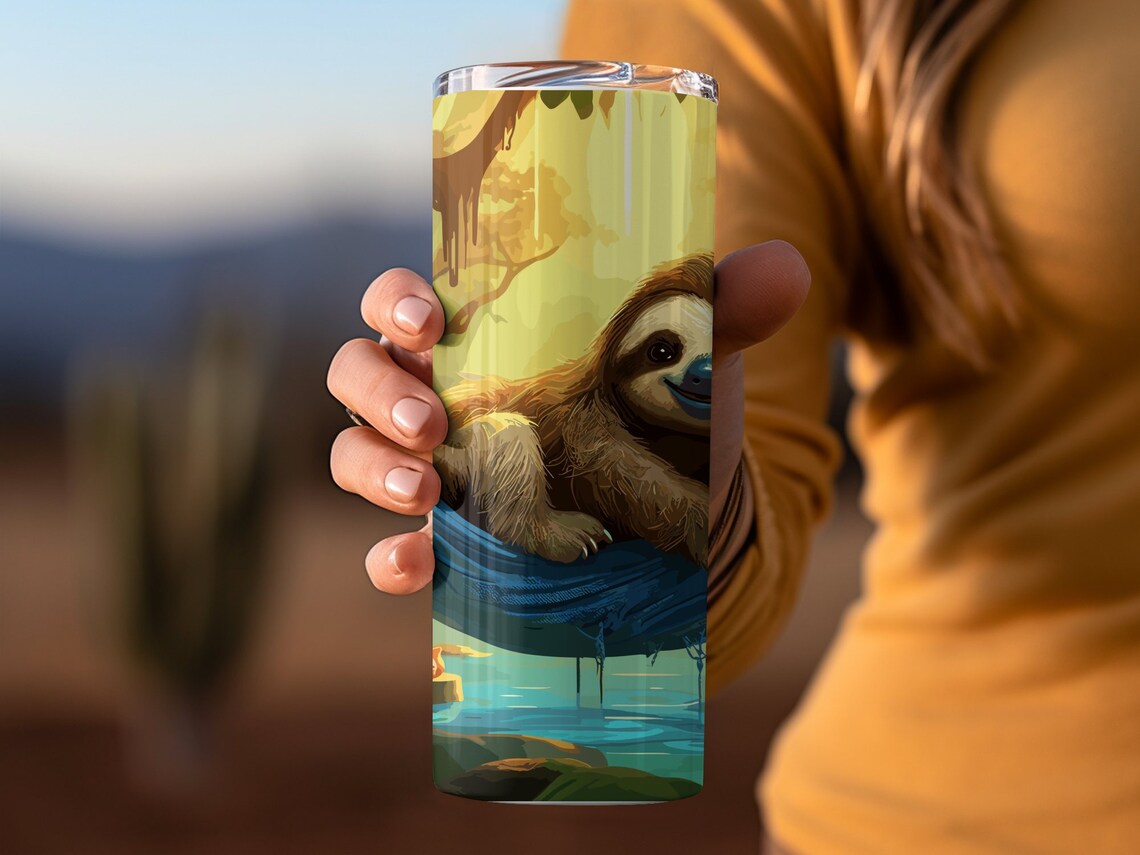 Kids Baby Sloth Hammock Jungle 20 Oz Skinny Tumbler - Etsy
