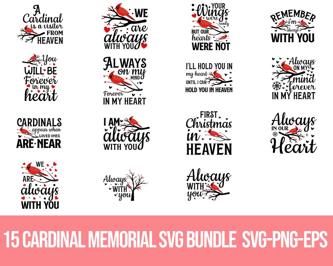 Am Always Wth You - Red Cardnal Tree Heart - (423507