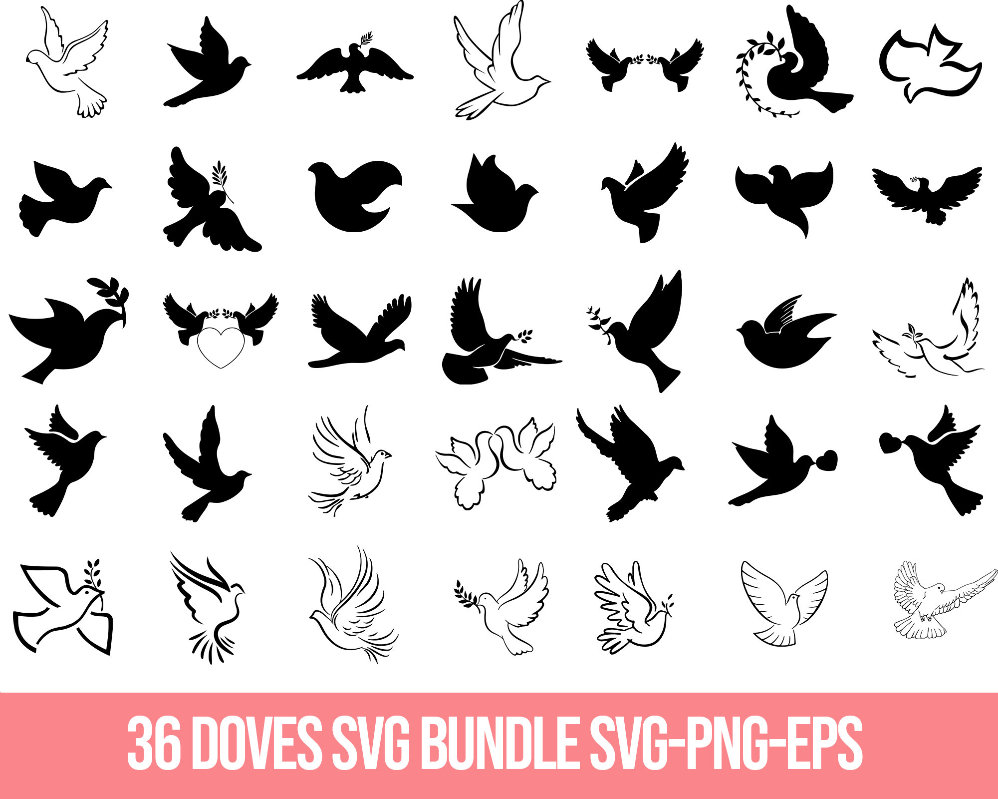 Buy Doves Svg Dove Vector Dove Clipart Peace Svg Dove Online in India