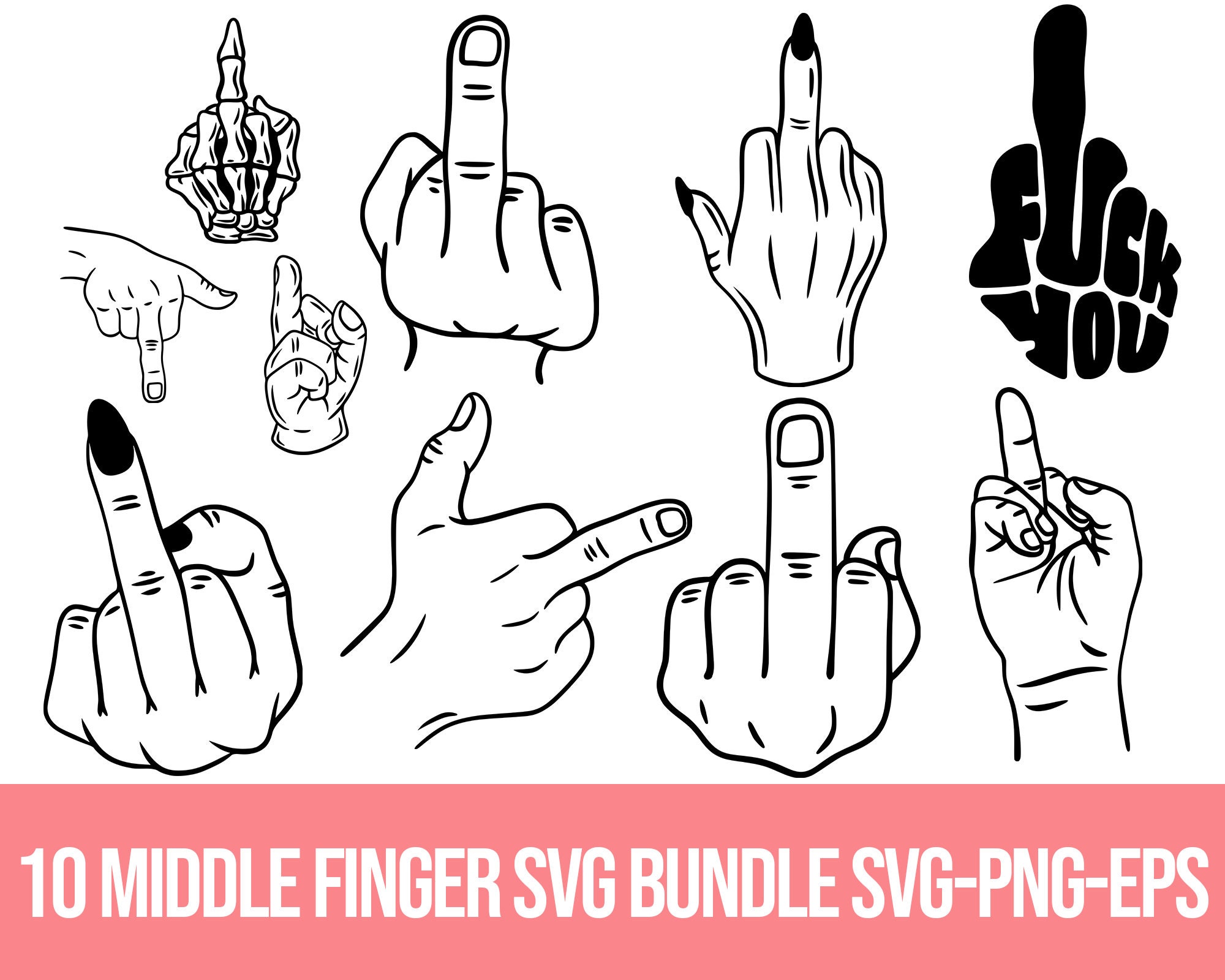 Mittelfinger Svg, Fuck You Svg, Girl Power Svg, Middle Finger Svg