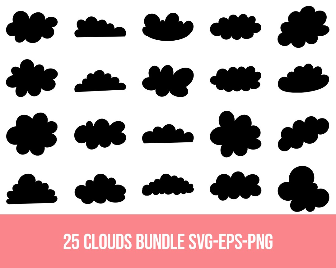Cloud Bundle Svg Png Clouds Cloud Clipart Cloud Shape - Etsy UK
