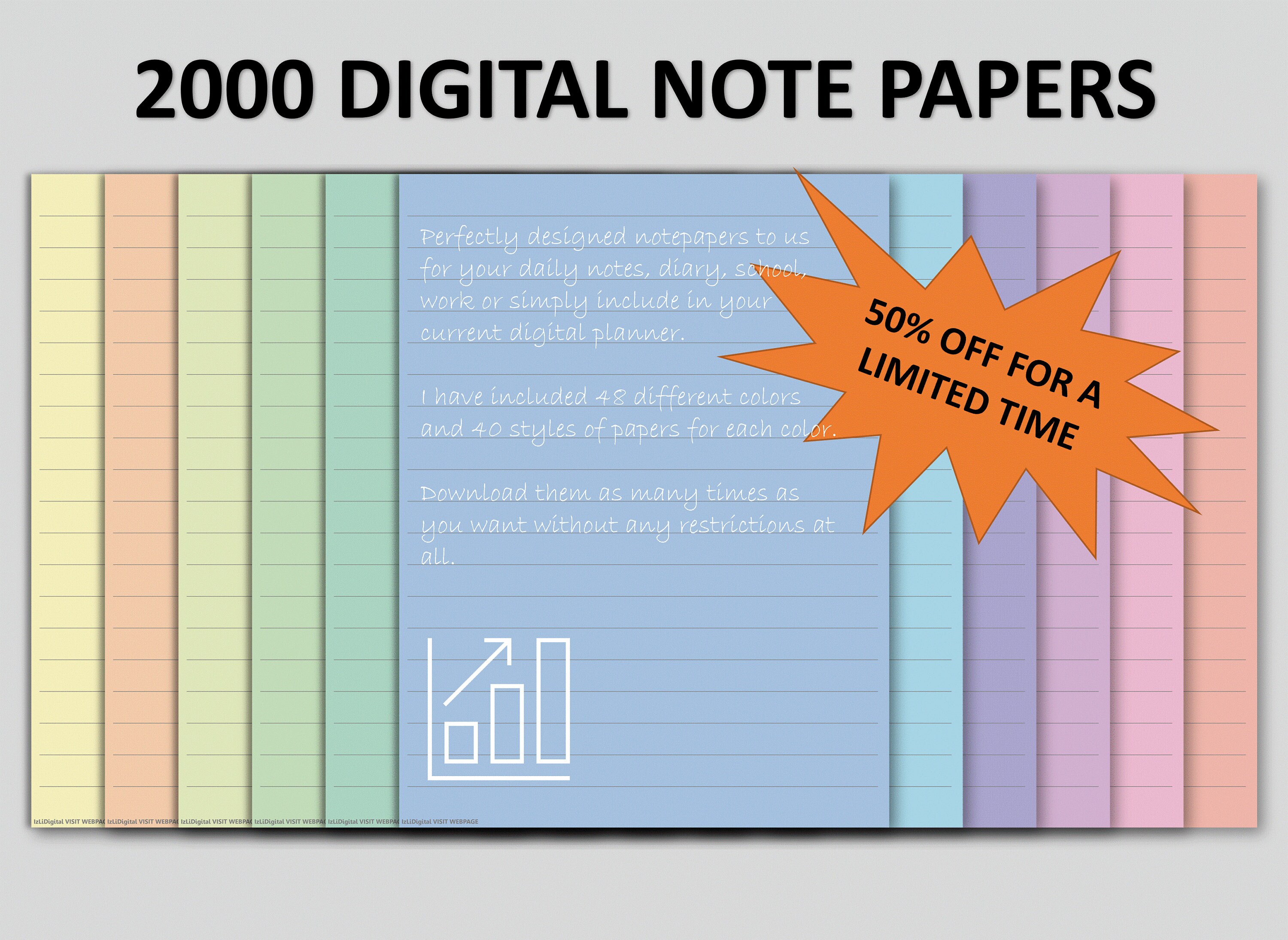 2000 Digital Notepaper Templates Notetaking Portrait Note Etsy