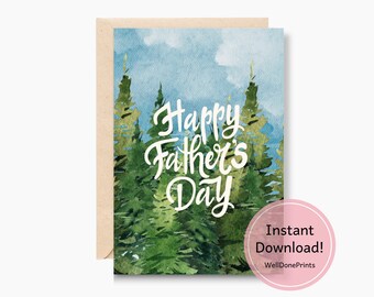 Fathers Day Printable Card | Blank Fathers Day Card | Fathers Day Card Printable