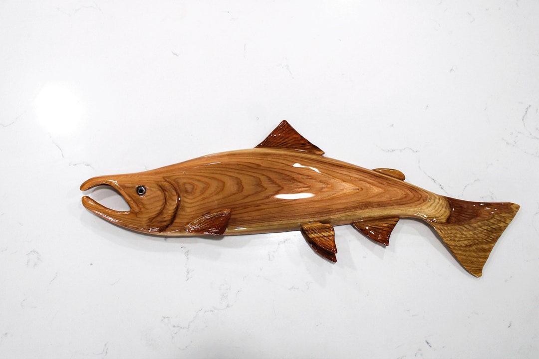 Fish Cedar Wood Salmon Etsy
