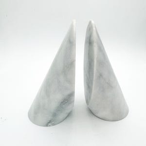 Pair of Post Modern Italian White Marble Bookends, 1970s