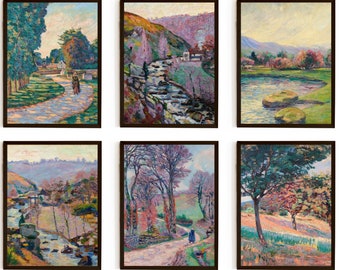 Framed Landscape Prints Set: Impressionist Wall Art