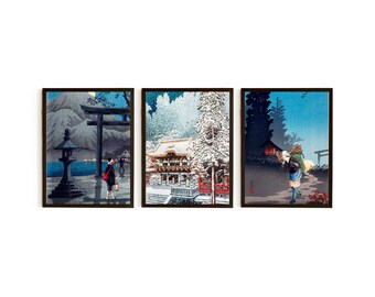 Japanese Art Poster Prints Set: Vintage Landscape Wall Art (11x14) *US orders DDP*