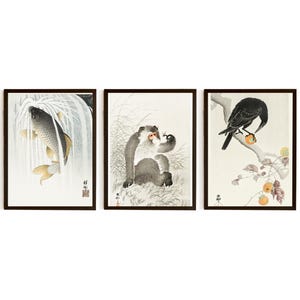 Japanese Prints Set of 3 - 11x14  (27x35 cm) Japanese Gallery Wall Art