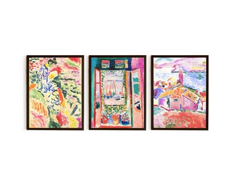 Henri Matisse Prints Set of 3 | Modern Colorful Abstract Art Poster Set A3 A4