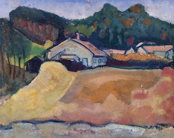 Paul klee Landscape art  HIGH QUALITY PRINT vintage cottage core painting French countryside decor