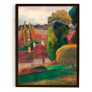 Impresión artística de Paul Gauguin "Una granja en Bretaña" (1894), póster de arte mural, tamaños A2, A3 y A4.