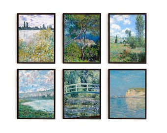 set of 6 art  HIGH QUALITY PRINTs claude monet landscape poster
