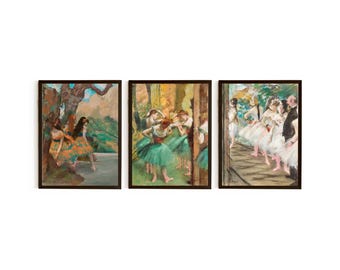 Set of 3 Ballerina Edgar Degas French Art Prints A4 A3, Ballet Dance Wall Art,  Gift for ballet Dancer, wall art for living room