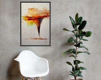 Watercolor Tornado Wall Art, Framed Poster, home wall decor, physical print