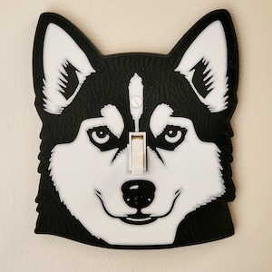 Siberian Husky Light Switch Cover Home Wall Art Puppy Switch Plate Single Toggle Switch