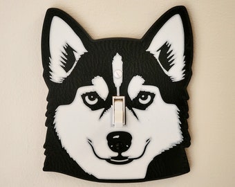Siberian Husky Light Switch Cover Home Wall Art Puppy Switch Plate Single Toggle Switch