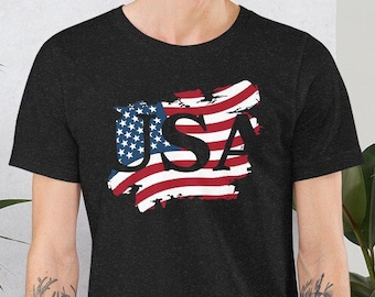 American Flag USA Cutout Shirt | Independence Day 4th of July Shirt | American Flag Shirt | Holiday Gifts | Freedom Patriotic Shirt