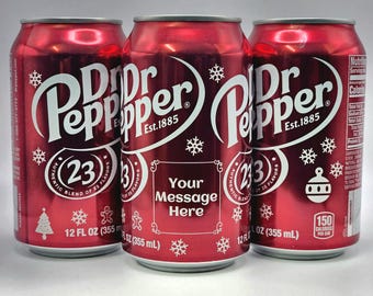 Personalized Christmas Dr Pepper Can, Engraved Gift Using an