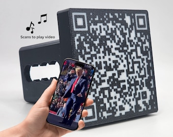 Trump Dancing YMCA QR Trailer Hitch Cover | Donald Trump Gag Gift | Fits 2" Tow Receiver | Funny Political Prank Gift for Trucks