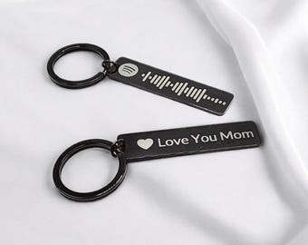 Personalized Spotify Song Keychain: Custom Engraved Stainless Steel Music Keyring