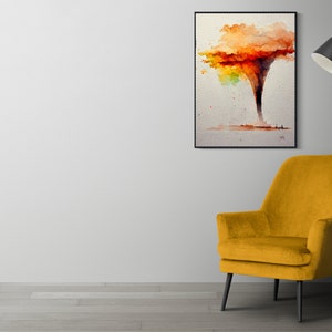 Watercolor Tornado Wall Art DIGITAL DOWNLOAD, poster, art prints, home wall decor