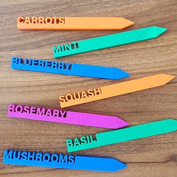 Food Safe Garden Markers | Vegetable Herb Plant Labels | Multiple Color Options Personalized Individual Vegetable Markers Plant Tags