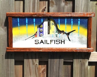 Sailfish Shadow Box Wall Art - Florida Keys - Fishing Adventure - Nautical Sense - Conch Republic - Key West - Fighting Fish - One of a Kind