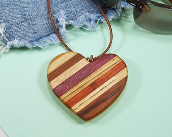 Valentines Day - Handmade Wood Heart Pendant - A True One of a Kind - Nature Lover - Give Her Your Heart - Love