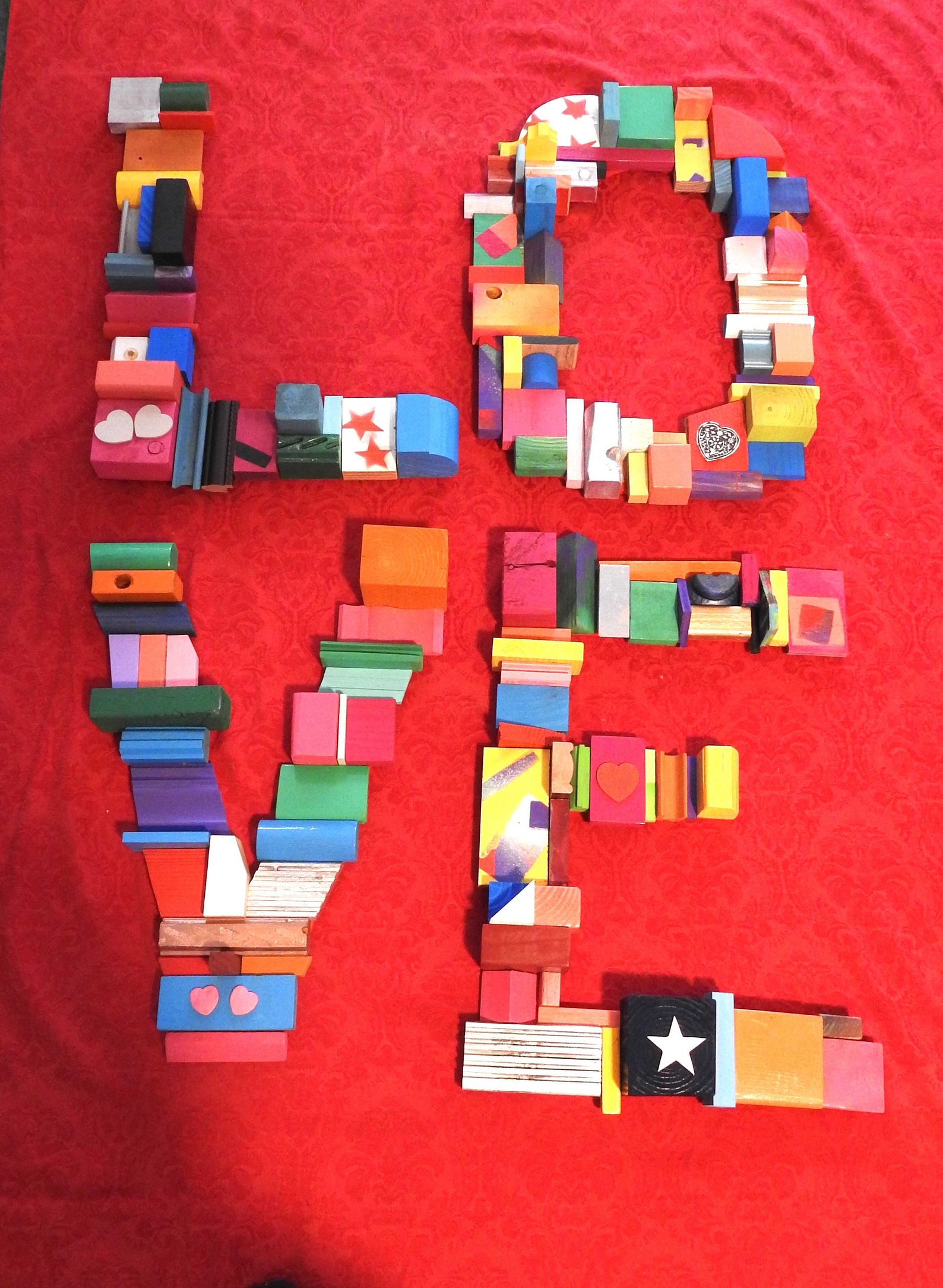 SOLD - LOVE - Big Block Capital Letters - Amor - Colorful Wall Art ...