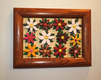 God's Colorful Flower Garden Wall Hanging - God's pallet - Hand Made - One of a Kind - Made in America - Flowers - His Flower Box