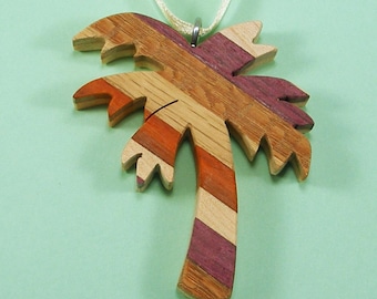 Palm Tree Wood Ornament - Unique Handmade - Tropical Christmas - Coastal Living - Beach Life - Tropical Florida - OOAK