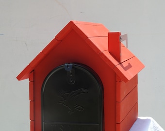 Medium Chalet Style Wooden Mailbox (ONLY) - Handmade Dog House Mailbox
