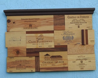 Wine List Wall Art - Urban Wall Art - Upscale Art - OOAK - Wine Crate & Natural Wood Art - Made in America - Bar Back Art - Eco Friendly
