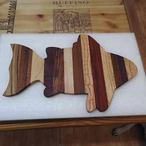 Fishing for Cutting Board - Handcrafted Hard Wood Kitchen Board - Fish Shape - Fisherman&#39;s Gift - Chef&#39;s Choice - Italian Feast of 7 Fishes