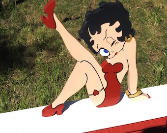 Betty Boop Mailbox - Chalet Style Wooden Mailbox with Topper - Mailbox Ornament - Boop-Boop-Adoop- Classic Cartoon Character - One of a Kind